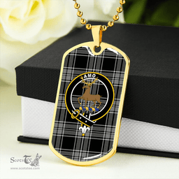 ScottishPlaid Scott Black & White Modern Clan Tartan Dog Tag Necklace - Crest Classic Scottish Plaid Tartan Plaid