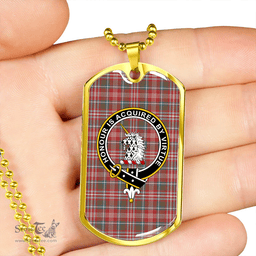 ScottishPlaid Ritchie Weathered Clan Tartan Dog Tag Necklace - Crest Classic Scottish Plaid Tartan Plaid