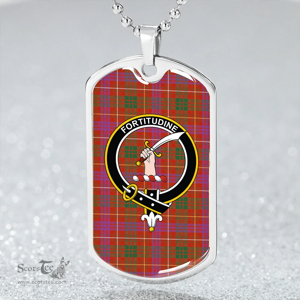 ScottishPlaid MacRae of Inverinate Ancient Clan Tartan Dog Tag Necklace - Crest Classic Scottish Plaid Tartan Plaid
