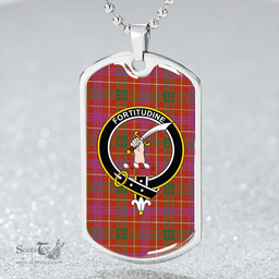 ScottishPlaid MacRae of Inverinate Ancient Clan Tartan Dog Tag Necklace - Crest Classic Scottish Plaid Tartan Plaid