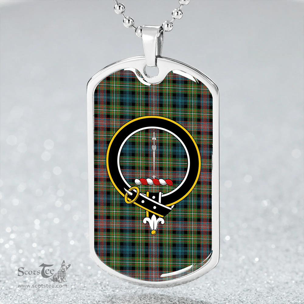ScottishPlaid Rankin #2 Ancient Clan Tartan Dog Tag Necklace - Crest Classic Scottish Plaid Tartan Plaid