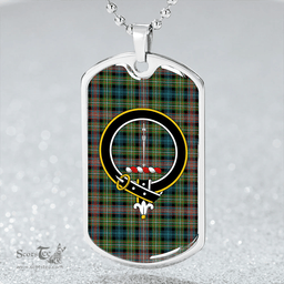 ScottishPlaid Rankin #2 Ancient Clan Tartan Dog Tag Necklace - Crest Classic Scottish Plaid Tartan Plaid