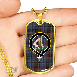ScottishPlaid Renton Modern Clan Tartan Dog Tag Necklace - Crest Classic Scottish Plaid Tartan Plaid