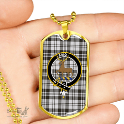 ScottishPlaid Scott (Sir Walter) Abbreviated Weathered Clan Tartan Dog Tag Necklace - Crest Classic Scottish Plaid Tartan Plaid