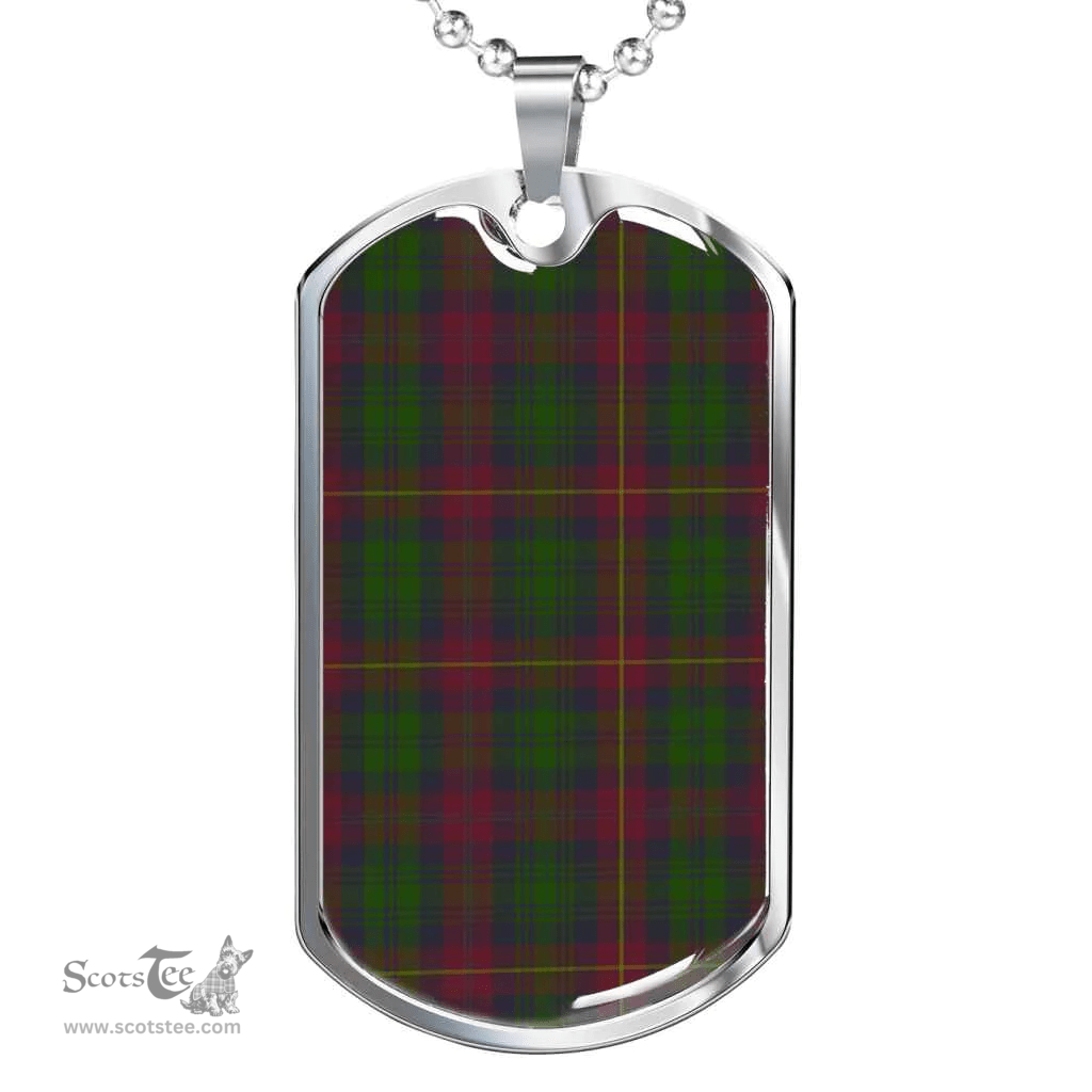 Scottish Cairns Clan Tartan Dog Tag Necklace - Classic Scottish Plaid Tartan Plaid