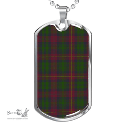 Scottish Cairns Clan Tartan Dog Tag Necklace - Classic Scottish Plaid Tartan Plaid