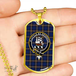 ScottishPlaid MacWilliam 2014 (Williamson 2014) Modern Clan Tartan Dog Tag Necklace - Crest Classic Scottish Plaid Tartan Plaid