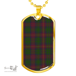 Scottish Cairns Clan Tartan Dog Tag Necklace - Classic Scottish Plaid Tartan Plaid