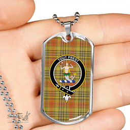 ScottishPlaid Murray Mungo Modern Clan Tartan Dog Tag Necklace - Crest Classic Scottish Plaid Tartan Plaid