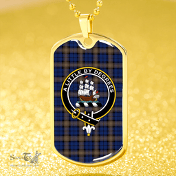 ScottishPlaid MacWilliam 2014 (Williamson 2014) Modern Clan Tartan Dog Tag Necklace - Crest Classic Scottish Plaid Tartan Plaid