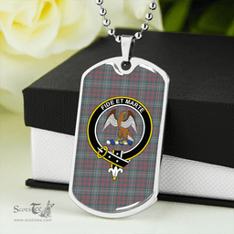 ScottishPlaid Ralston US Weathered Clan Tartan Dog Tag Necklace - Crest Classic Scottish Plaid Tartan Plaid