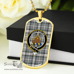ScottishPlaid MacKenzie #2 Weathered Clan Tartan Dog Tag Necklace - Crest Classic Scottish Plaid Tartan Plaid