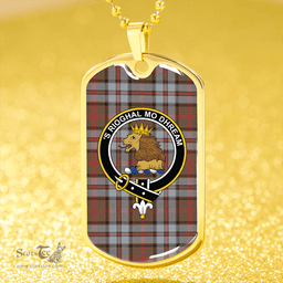 ScottishPlaid MacNeish Hunting Weathered Clan Tartan Dog Tag Necklace - Crest Classic Scottish Plaid Tartan Plaid