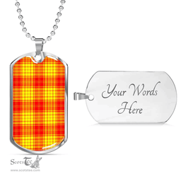 Scottish MacMillan Clan Tartan Dog Tag Necklace - Classic Scottish Plaid Tartan Plaid