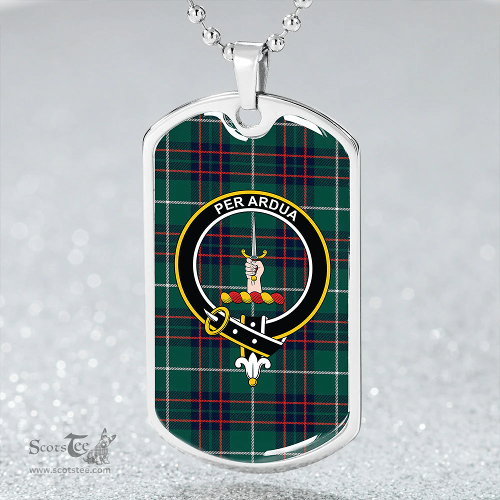 ScottishPlaid MacIntyre Hunting (Vestiarium Scoticum) Modern Clan Tartan Dog Tag Necklace - Crest Classic Scottish Plaid Tartan Plaid