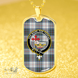 ScottishPlaid MacDonald Flora Dance (Donald Flora Dance) Clan Tartan Dog Tag Necklace - Crest Classic Scottish Plaid Tartan Plaid