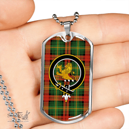 ScottishPlaid Martin Ancient Clan Tartan Dog Tag Necklace - Crest Classic Scottish Plaid Tartan Plaid