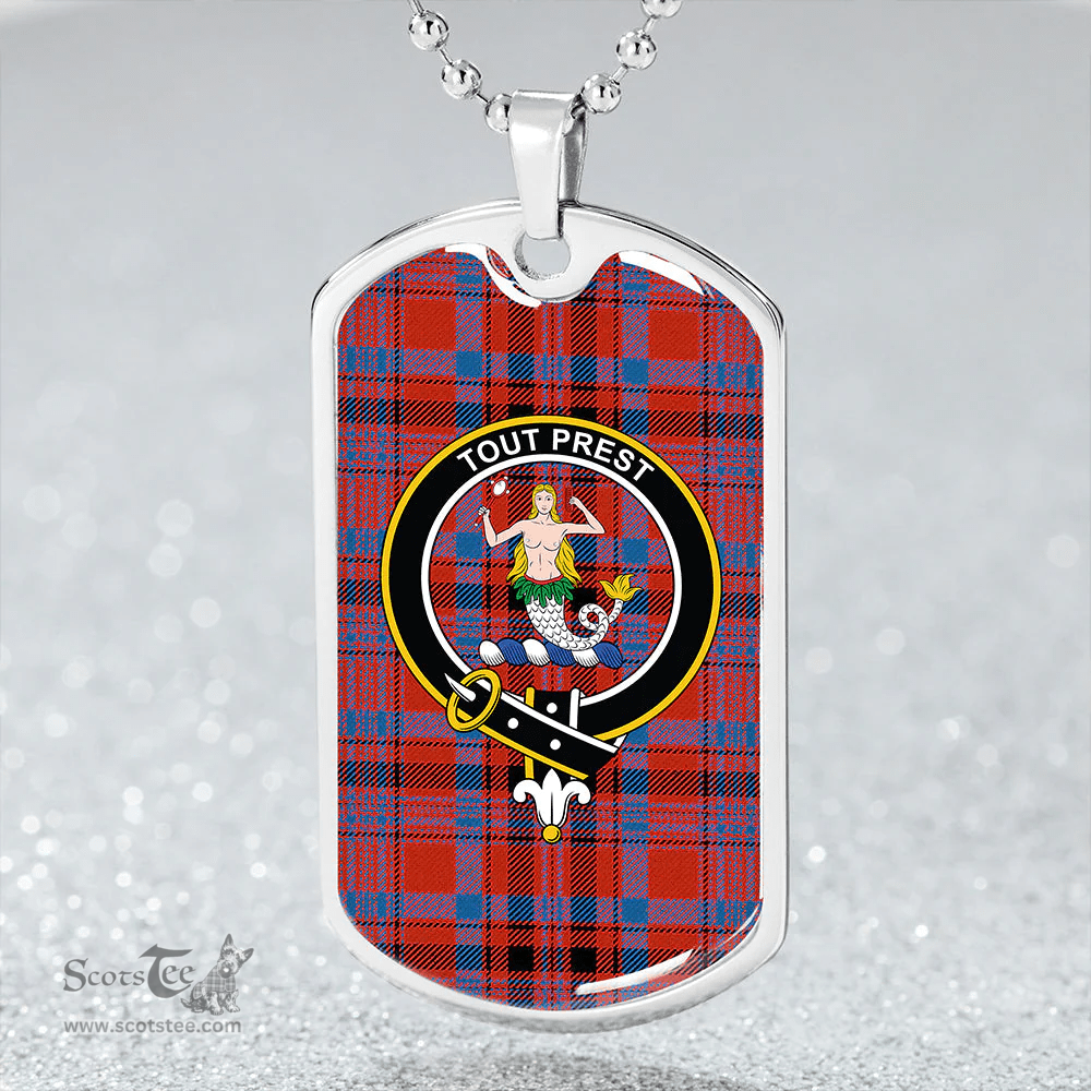 ScottishPlaid Murray Bed hanging Ancient Clan Tartan Dog Tag Necklace - Crest Classic Scottish Plaid Tartan Plaid