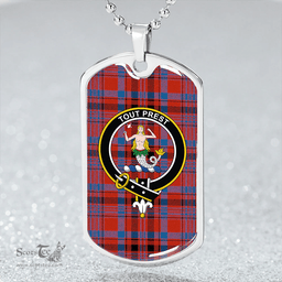 ScottishPlaid Murray Bed hanging Ancient Clan Tartan Dog Tag Necklace - Crest Classic Scottish Plaid Tartan Plaid