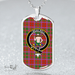 ScottishPlaid Shaw of Tordarroch Ancient Clan Tartan Dog Tag Necklace - Crest Classic Scottish Plaid Tartan Plaid
