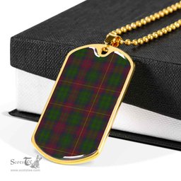 Scottish Cairns Clan Tartan Dog Tag Necklace - Classic Scottish Plaid Tartan Plaid