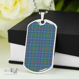 Scottish MacHardy Ancient Clan Tartan Dog Tag Necklace - Classic Scottish Plaid Tartan Plaid
