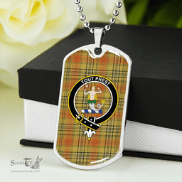 ScottishPlaid Murray Mungo Modern Clan Tartan Dog Tag Necklace - Crest Classic Scottish Plaid Tartan Plaid