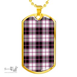 Scottish MacPherson Hunting Modern Clan Tartan Dog Tag Necklace - Classic Scottish Plaid Tartan Plaid