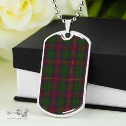Scottish Cairns Clan Tartan Dog Tag Necklace - Classic Scottish Plaid Tartan Plaid