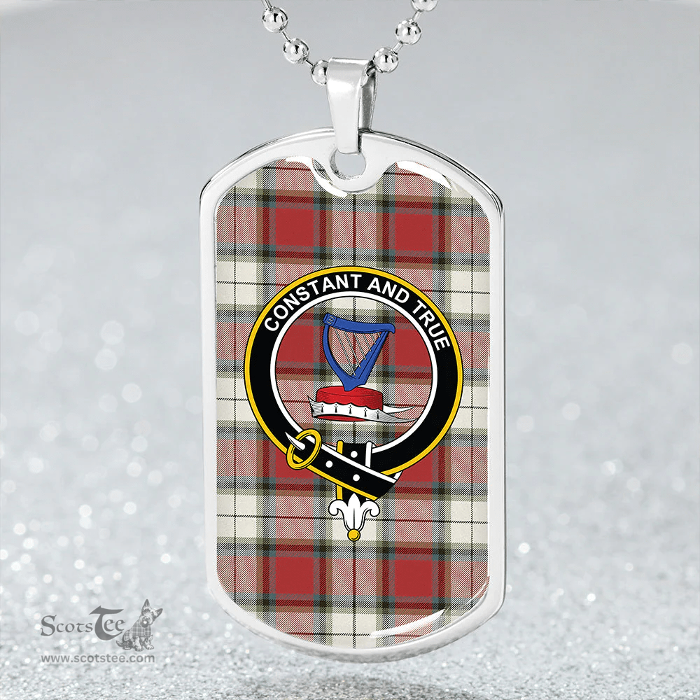 ScottishPlaid Rose Dress Weathered Clan Tartan Dog Tag Necklace - Crest Classic Scottish Plaid Tartan Plaid