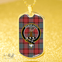 ScottishPlaid MacPhail Weathered Clan Tartan Dog Tag Necklace - Crest Classic Scottish Plaid Tartan Plaid
