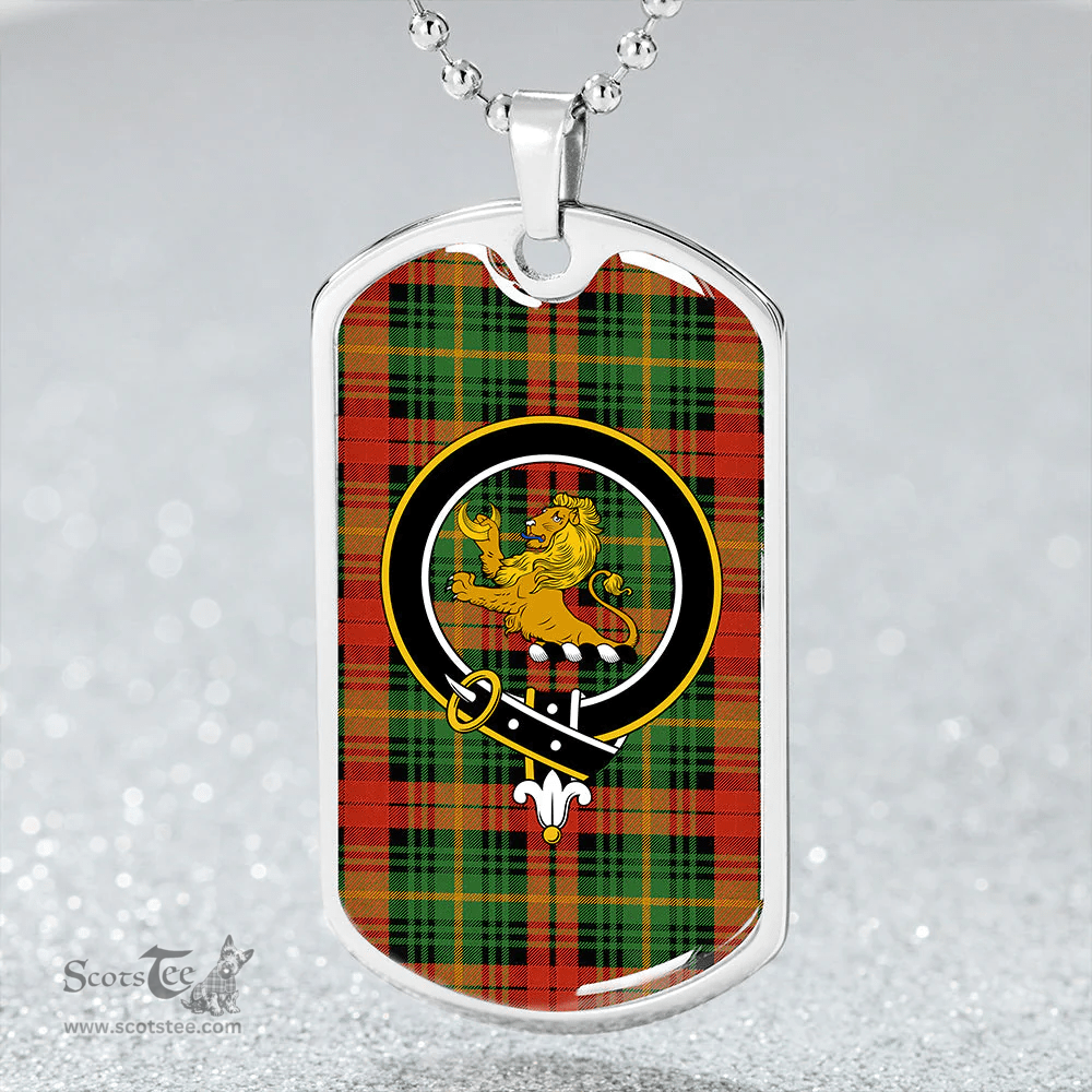 ScottishPlaid Martin Ancient Clan Tartan Dog Tag Necklace - Crest Classic Scottish Plaid Tartan Plaid
