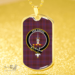 ScottishPlaid MacIntyre of Littleport Weathered Clan Tartan Dog Tag Necklace - Crest Classic Scottish Plaid Tartan Plaid