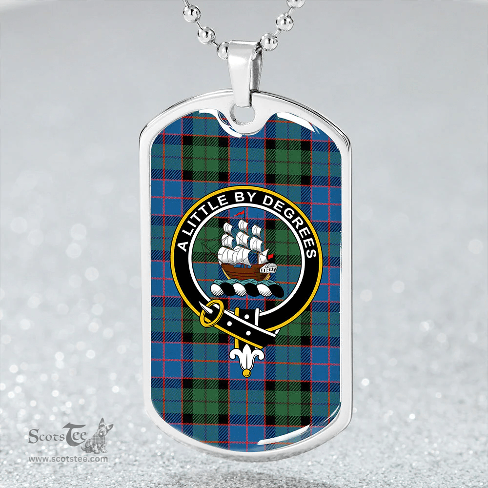 ScottishPlaid MacWilliam (Williamson) Modern Clan Tartan Dog Tag Necklace - Crest Classic Scottish Plaid Tartan Plaid