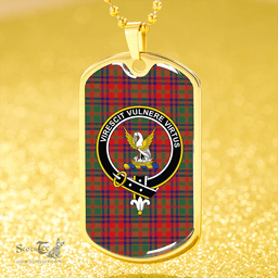 ScottishPlaid Stewart of Killiecrankie Modern Clan Tartan Dog Tag Necklace - Crest Classic Scottish Plaid Tartan Plaid