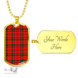 Scottish Munro Modern Clan Tartan Dog Tag Necklace - Classic Scottish Plaid Tartan Plaid