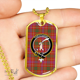 ScottishPlaid MacRae of Inverinate Ancient Clan Tartan Dog Tag Necklace - Crest Classic Scottish Plaid Tartan Plaid