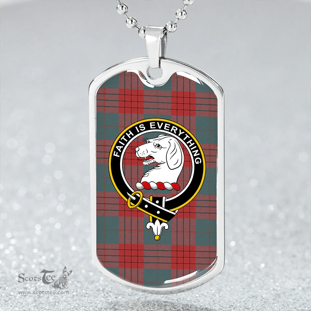 ScottishPlaid Robinson Dress (Robins Dress) Weathered Clan Tartan Dog Tag Necklace - Crest Classic Scottish Plaid Tartan Plaid