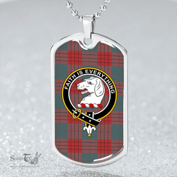 ScottishPlaid Robinson Dress (Robins Dress) Weathered Clan Tartan Dog Tag Necklace - Crest Classic Scottish Plaid Tartan Plaid