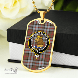 ScottishPlaid MacNeish Hunting Weathered Clan Tartan Dog Tag Necklace - Crest Classic Scottish Plaid Tartan Plaid