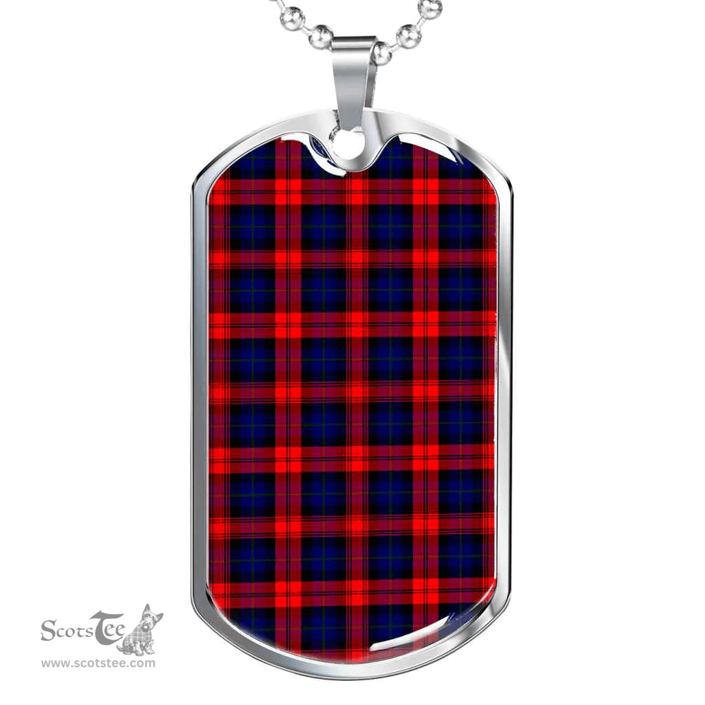 Scottish MacLachlan Modern Clan Tartan Dog Tag Necklace - Classic Scottish Plaid Tartan Plaid