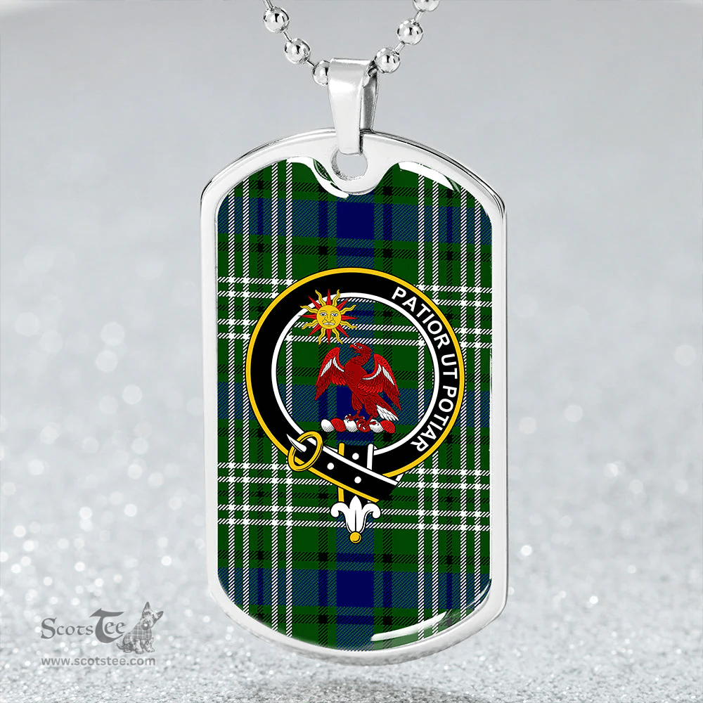 ScottishPlaid Spottiswood Clan Tartan Dog Tag Necklace - Crest Classic Scottish Plaid Tartan Plaid