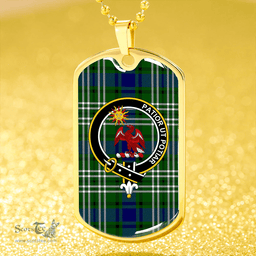 ScottishPlaid Spottiswood Clan Tartan Dog Tag Necklace - Crest Classic Scottish Plaid Tartan Plaid