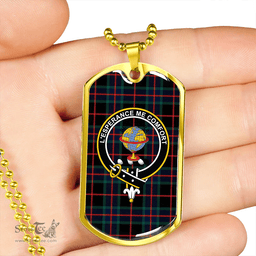 ScottishPlaid Nairn Modern Clan Tartan Dog Tag Necklace - Crest Classic Scottish Plaid Tartan Plaid