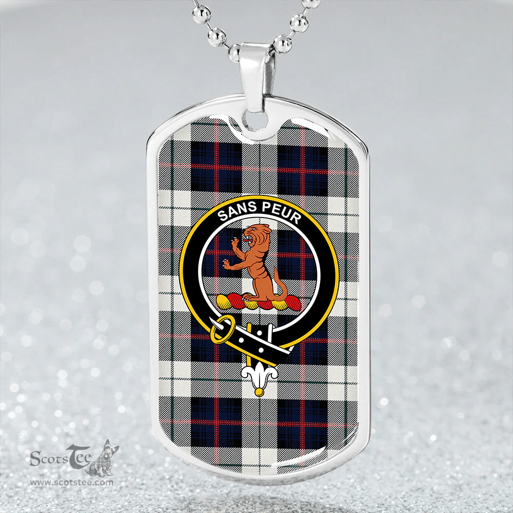 ScottishPlaid Sutherland Dress Royal Blue Modern Clan Tartan Dog Tag Necklace - Crest Classic Scottish Plaid Tartan Plaid