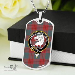 ScottishPlaid Robinson Dress (Robins Dress) Weathered Clan Tartan Dog Tag Necklace - Crest Classic Scottish Plaid Tartan Plaid