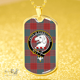 ScottishPlaid Robinson Dress (Robins Dress) Weathered Clan Tartan Dog Tag Necklace - Crest Classic Scottish Plaid Tartan Plaid