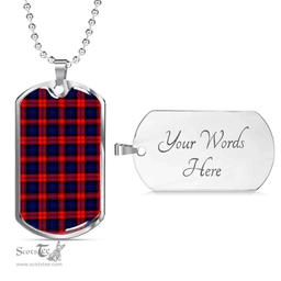 Scottish MacLachlan Modern Clan Tartan Dog Tag Necklace - Classic Scottish Plaid Tartan Plaid