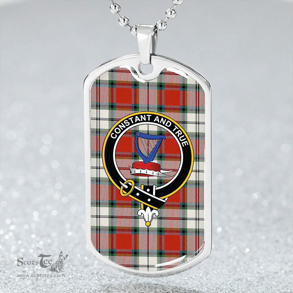 ScottishPlaid Rose Dress Ancient Clan Tartan Dog Tag Necklace - Crest Classic Scottish Plaid Tartan Plaid