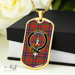 ScottishPlaid MacIntyre Modern Clan Tartan Dog Tag Necklace - Crest Classic Scottish Plaid Tartan Plaid
